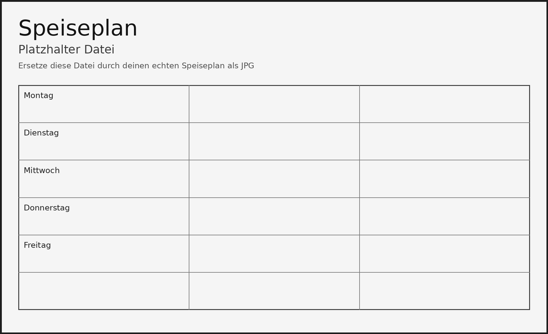 Speiseplan nicht gefunden